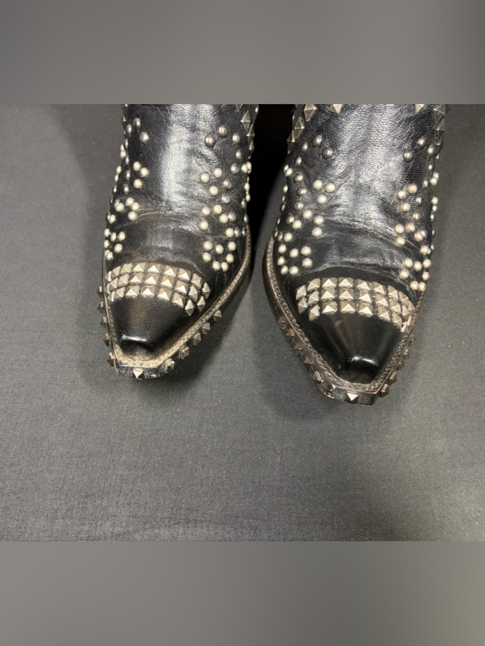 Double D Ranch Old Gringo Conquista Studded Western Boots Black Goat Leather - Picture 7 of 10